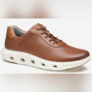 New Johnston & Murphy Reactivate U-Throat Sneaker Brown Leather Shoes Size 9 👞